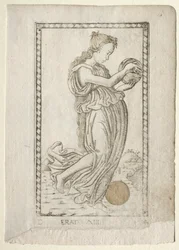 Liryka Erato i poezja miłosna z serii Tarocchi D..., przed 1467.
