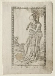 Muzyka Euterpe, liryka z serii Tarocchi D..., przed 1467.