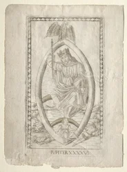 Jowisz z Tarocchi, seria A: Firmaments of the Universe, #46, przed 1467.