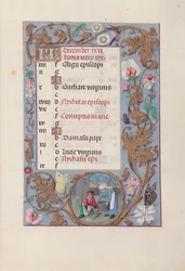 Godziny królowej Izabeli Katolickiej, królowej Hiszpanii: Fol. 13r, grudzień, ok. godz. 1500.
