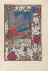 Godzinki królowej Izabeli Katolickiej, królowej Hiszpanii:  Fol. 57r, Agonia w ogrodzie