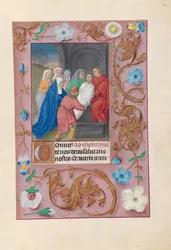Godziny królowej Izabeli Katolickiej, królowej Hiszpanii: Fol. 77r, Złożenie do grobu, c. 1500.