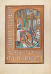 Godziny królowej Izabeli Katolickiej, królowej Hiszpanii: Fol. 87v, celebracja Mszy św. 1500.