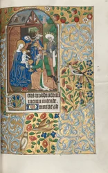 Księga godzin Korzystanie z Rouen: fol. 64r, Pokłon Trzech Króli, c. 1470.