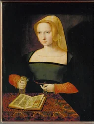 Portret młodej kobiety (obraz na drewnie dębowym)