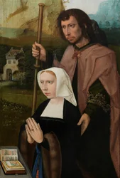 Fragment prawego panelu Matki Boskiej z Dzieciątkiem ze św. Katarzyną i św. Barbarą, ok. 1520-25 (olej na desce)