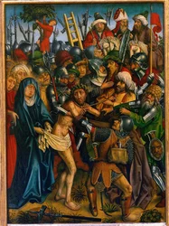 Chrystus przybity do krzyża (tempera na drewnie orzechowym)