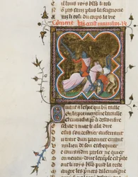 Miniatura z rękopisu Roman de la Rose autorstwa Guillaume de Lorris i Jean de Meun, 1353