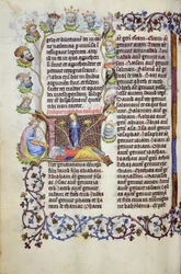 Ms 289,3 f.67v Drzewo Jessego wychodzące z inicjału z Ewangelii św. Mateusza, Utrecht, ok. 1425 (złoty liść, złoty atrament i tempera na pergaminie)