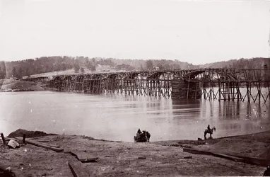 Most na rzece Tennessee w Chattanooga, ca. 1864.