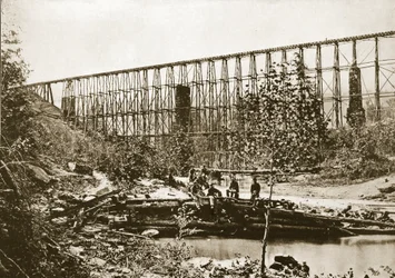Most na Wodzie Spadowej, kolej Nashville i Chattanooga, 1861-65
