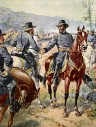 Generał George Henry Thomas (1816-70) w bitwie pod Chickamauga, 20 września 1863 r.