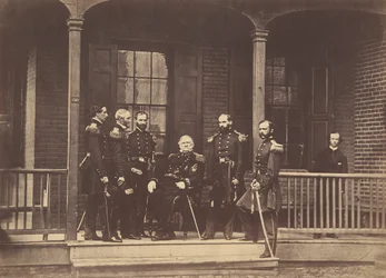 Generał porucznik Scott, naczelny dowódca armii amerykańskiej i sztab, 6 września 1861 r.