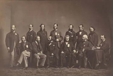 [członkowie nowojorskiej Komisji Sanitarnej], ok. 1860.