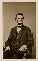 Portret Abrahama Lincolna (1809-65) (zdjęcie bw)