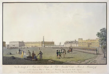 Widok na pole marsjańskie i marmurowy pałac w Petersburgu, 1804 r.