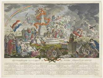 Alegoria Prawdziwego Patriotyzmu, 1788 Symboliczny druk artystyczny na prawdziwej ojczyźnie miłości (tytuł na obiekcie)