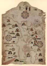 Mapa Morza Śródziemnego, Morza Czarnego oraz wybrzeży Europy Zachodniej i północno-zachodniej Afryki, ok. 1559