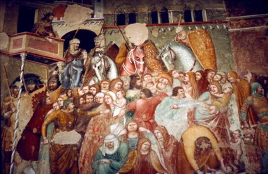 Rzeź niewiniątek, fresk w kościele Santi Agostino, Siena, 1482
