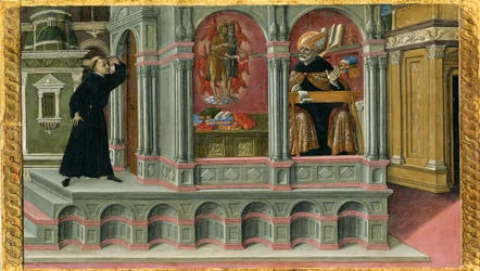 Wizja św. Augustyna świętych Hieronima i Jana Chrzciciela, 1476.