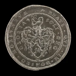 Herb i napis [rewers], 1592.