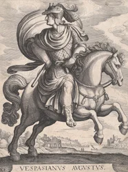 Cesarz Wespazjan na koniu, z cyklu Pierwszych dwunastu cezarów rzymskich, tablica 1..., 1610-50.