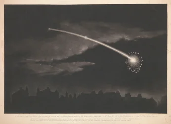Przedstawienie meteoru widzianego w Paddington około 12 minut przed godziną 11 wieczorem 11 lutego 1850 r.