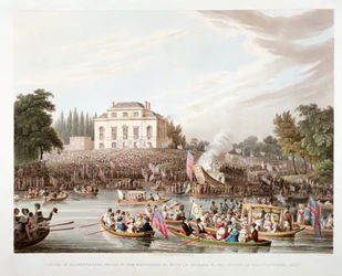 Widok na Tamizę w Brandenburgh House, Hammersmith, Londyn, 1821