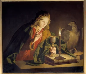 Obraz św. Jana Ewangelisty autorstwa Mathiasa Stomera (Matthias Stom) (1600-1650)