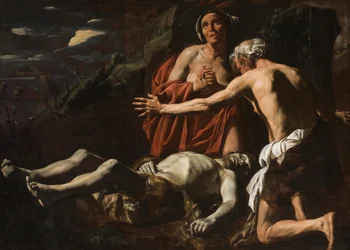 Adam i Ewa opłakują śmierć Abla, 1632-1635.