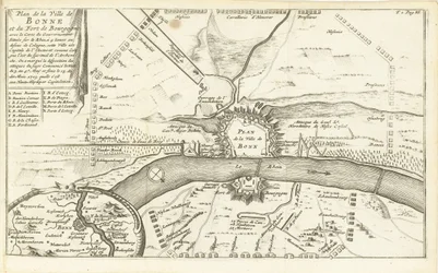 Beleg van Bonn, 1703 Mapa miasta Bonne i fortu Burgundia (...) (tytuł na obiekcie)