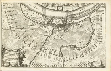 Oblężenie Keizersweerd, 1702 Plan de la Ville de Keyserswert (tytuł na obiekcie)