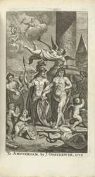 Grawerowana strona tytułowa J. Lamigue: Życie Zyne Hoogheit Johan Willem Friso, 1716