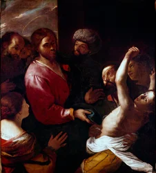 Wojownicy Jezusa Chrystusa posiadają egzorcyzm. Obraz Mattia Preti dit il Cavalier Calabrese (1613-1699) Nd 135x118 cm Florencja, Galeria Uffizi (Biura)
