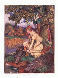 Wyszedł biały jeleń, ilustracja z Lady And Fairy Tales, 1914
