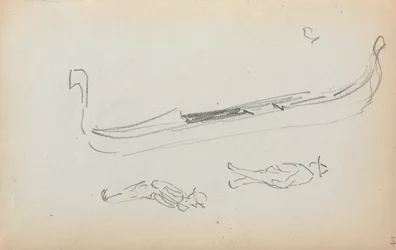 Włoski Sketchbook: Gondola and Two Gondoliers strona 14, 1898-1899.