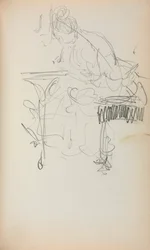 Włoski szkicownik: Siedząca kobieta, strona 153, 1898-1899.