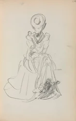 Włoski szkicownik: Siedząca kobieta, strona 114, 1898-1899.
