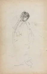 Szkicownik włoski: Stojąca kobieta strona 1, 1898-1899.