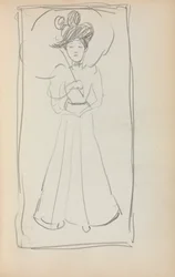 Szkicownik włoski: Stojąca kobieta z parasolem strona 233, 1898-1899.