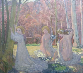 „Postaci w świętym gaju pejzażu wiosennego”, 1897