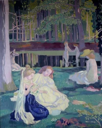 Gra w kierownicę (detal) 1900 (olej na płótnie)