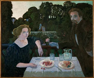 Maurice Denis i Marthe o świcie, autoportret, Popołudnie w ogrodzie (olej na płótnie)