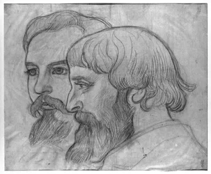 Paul Serusier i Maurice Denis, studium do „Hommage to Cezanne”, 1899 (węgiel i sangwina)