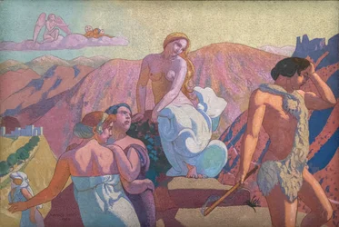 Historia Psyche, Panel VI. Krewni Psyche żegnają się na szczycie góry