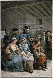 La Chaine - w „Historii Manon Lescaut i kawalera Des Grieux” Abbe Prevosta (1697-1763), francuskiego pisarza. Grawerowanie według rysunków Maurice