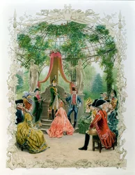 Ceremonia inicjacji masońskiej kobiety wolnomularza około 1785 roku, 1890