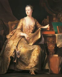 Portrait of Marquise de Pompadour, c.1755 (painting)   1453848   pl       polish Successfully Translated  Original: Reclining woman reading (oil on canvas) Translat: polish