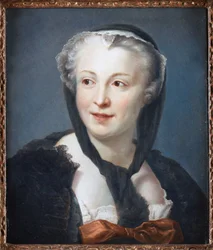 Portret powieściopisarza Francoise de Graffigny (1695-1758) par La Tour, Maurice Quentin de (1704-1788). Pastel na płótnie, format : 46,5x38, , Kolekcja prywatna
