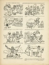 Ilustracja Maurice Radigueta (1866-1941) w Le Rire, 21.12.12 - Le syndicrouge de Toulon - Syndicalism, Toulon